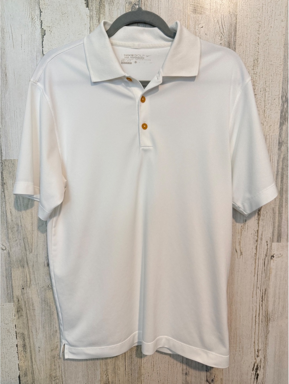 Nike Men's Regular Small White Polyester Polo Shirt